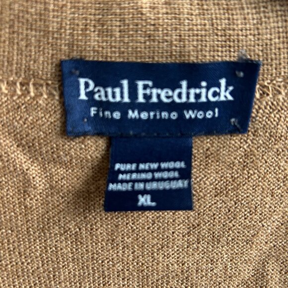 Paul Fredrick Brown Merino Wool Cardigan Sweater Vest Size XL - Picture 4 of 7